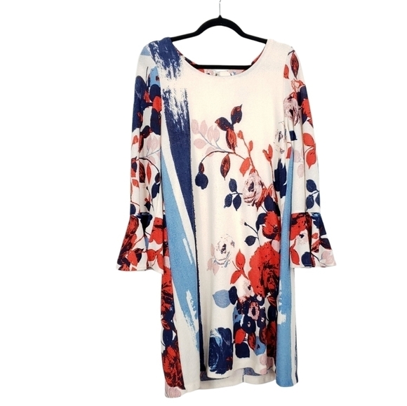 Anthropologie Maeve bell sleeve floral accent dress size large - Picture 9 of 9